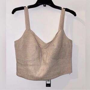 NWT BCBG X MaxAzria LINEN SLUB CROPPED BUSTIER NWT